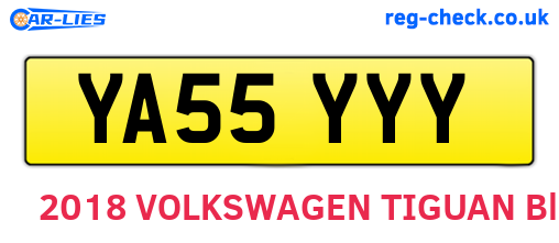 YA55YYY are the vehicle registration plates.