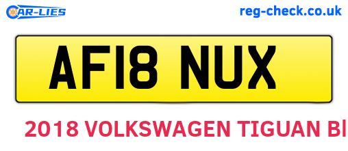 AF18NUX are the vehicle registration plates.
