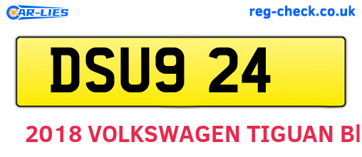 DSU924 are the vehicle registration plates.