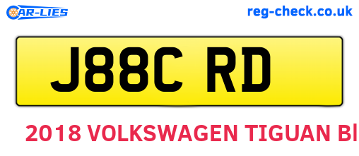 J88CRD are the vehicle registration plates.