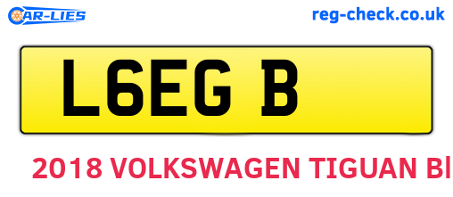 L6EGB are the vehicle registration plates.
