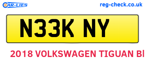 N33KNY are the vehicle registration plates.