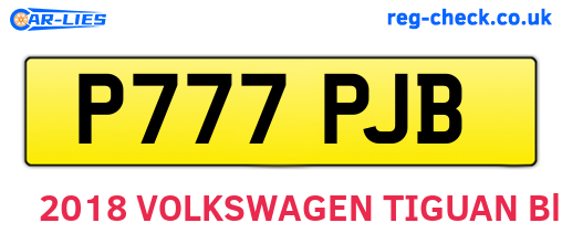 P777PJB are the vehicle registration plates.