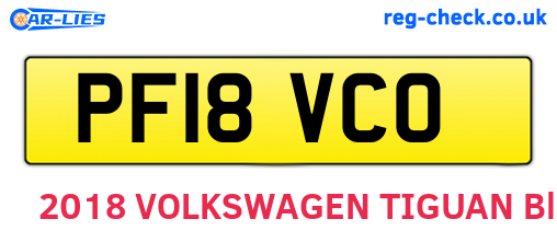 PF18VCO are the vehicle registration plates.