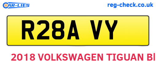 R28AVY are the vehicle registration plates.