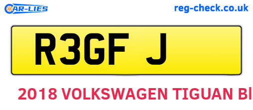 R3GFJ are the vehicle registration plates.