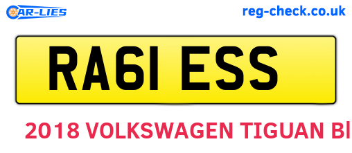 RA61ESS are the vehicle registration plates.