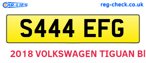 S444EFG are the vehicle registration plates.