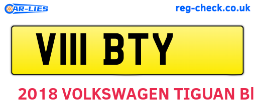 V111BTY are the vehicle registration plates.