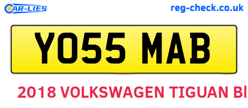 YO55MAB are the vehicle registration plates.