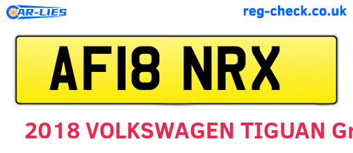 AF18NRX are the vehicle registration plates.