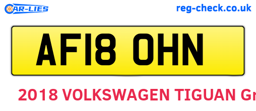 AF18OHN are the vehicle registration plates.