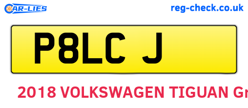 P8LCJ are the vehicle registration plates.