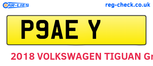 P9AEY are the vehicle registration plates.