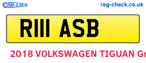R111ASB are the vehicle registration plates.