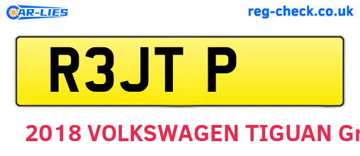 R3JTP are the vehicle registration plates.