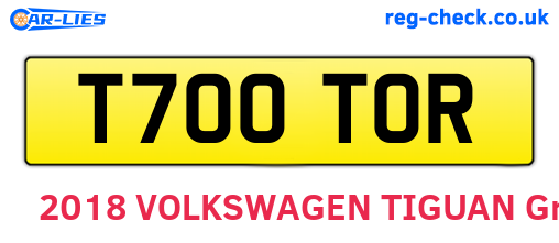 T700TOR are the vehicle registration plates.