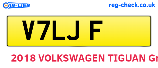V7LJF are the vehicle registration plates.