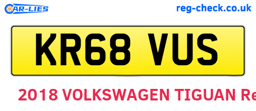 KR68VUS are the vehicle registration plates.