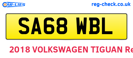 SA68WBL are the vehicle registration plates.