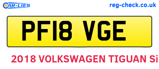 PF18VGE are the vehicle registration plates.