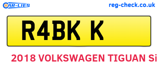 R4BKK are the vehicle registration plates.