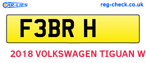 F3BRH are the vehicle registration plates.