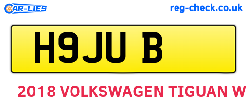 H9JUB are the vehicle registration plates.