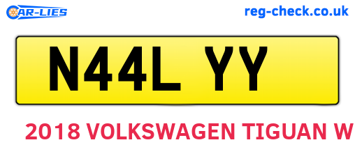 N44LYY are the vehicle registration plates.