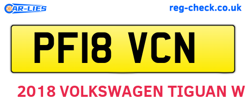 PF18VCN are the vehicle registration plates.