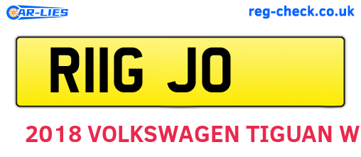 R11GJO are the vehicle registration plates.