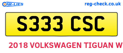 S333CSC are the vehicle registration plates.