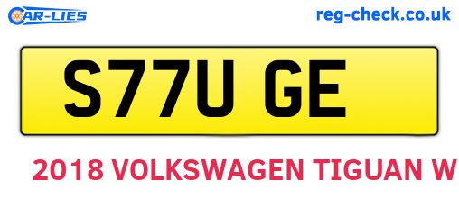 S77UGE are the vehicle registration plates.