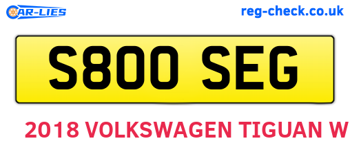 S800SEG are the vehicle registration plates.