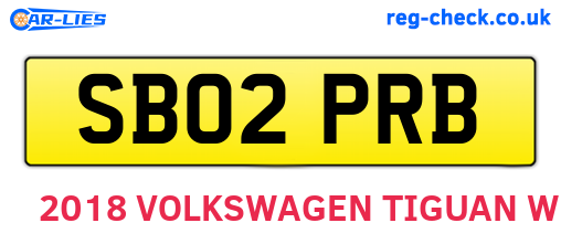 SB02PRB are the vehicle registration plates.