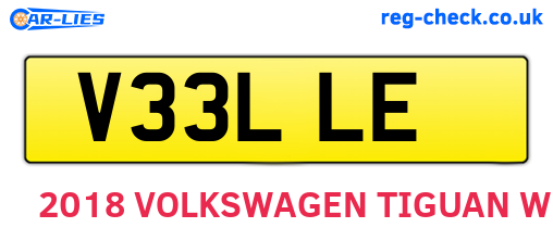 V33LLE are the vehicle registration plates.