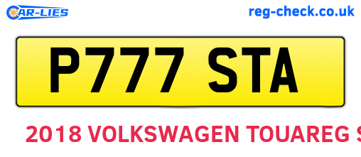 P777STA are the vehicle registration plates.