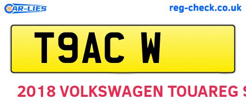 T9ACW are the vehicle registration plates.