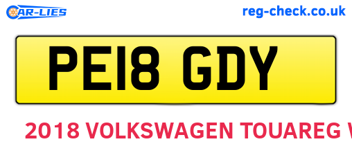 PE18GDY are the vehicle registration plates.