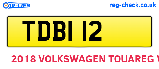 TDB112 are the vehicle registration plates.