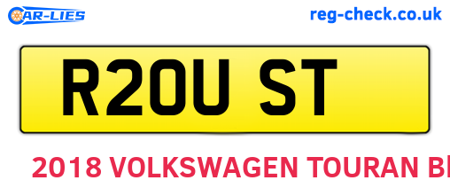 R20UST are the vehicle registration plates.