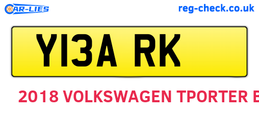 Y13ARK are the vehicle registration plates.