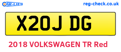 X20JDG are the vehicle registration plates.