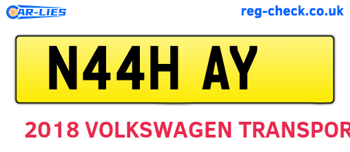 N44HAY are the vehicle registration plates.