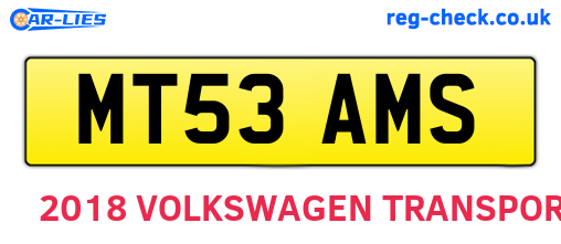MT53AMS are the vehicle registration plates.