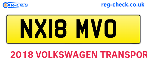 NX18MVO are the vehicle registration plates.