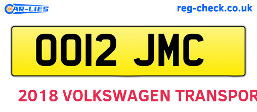 OO12JMC are the vehicle registration plates.