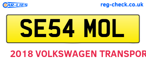 SE54MOL are the vehicle registration plates.