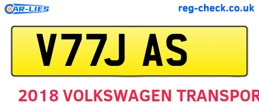 V77JAS are the vehicle registration plates.