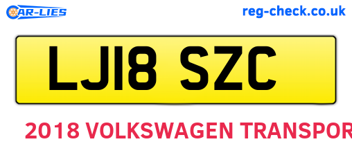 LJ18SZC are the vehicle registration plates.